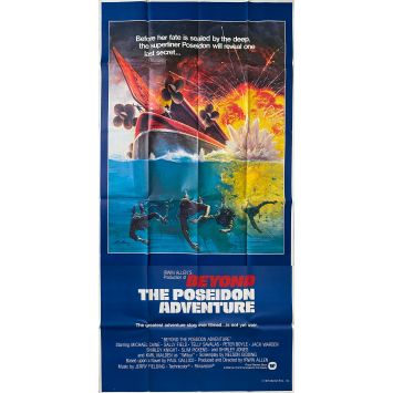 L'AVENTURE DU POSEIDON affiche de film US 3sh en 2 panneaux. - 104x206 cm. - 1972 - Gene Hackman, Irwin Allen