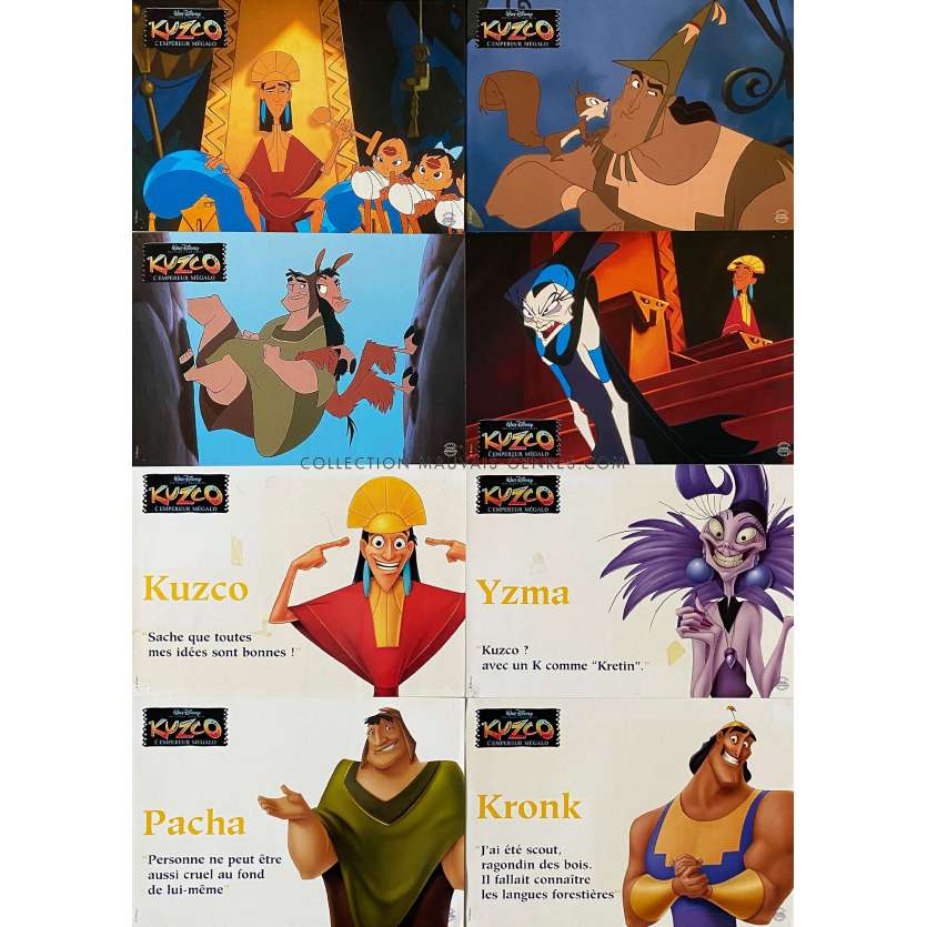 KUZCO, THE EMPEROR'S NEW GROOVE Lobby Cards x8 - 10x12 in. - 2000 - Mark Dindal, David Spade