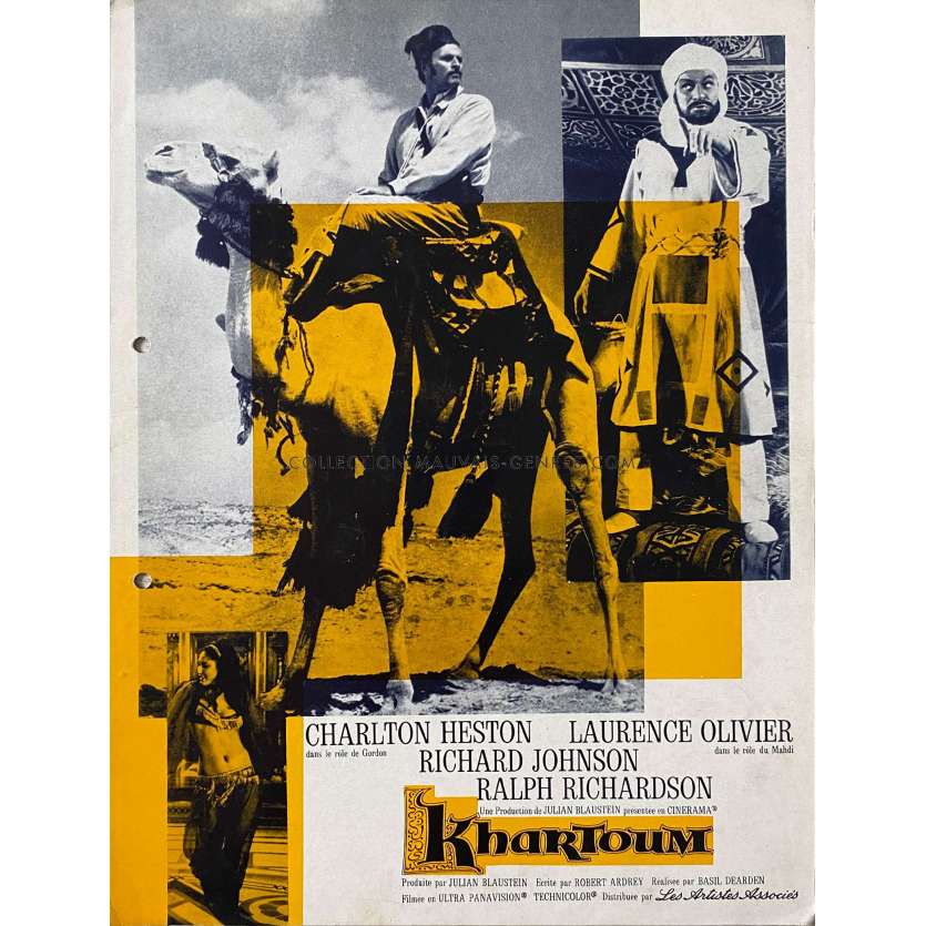 KHARTOUM synopsis 4 pages. - 24x30 cm. - 1966 - Charlton Heston, Basil Dearden