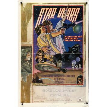 STAR WARS - A NEW HOPE Original Movie Poster, Linenbacked - 27x41 in. - 1977 - George Lucas