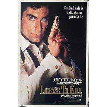 PERMIS DE TUER affiche de film Prev. - 69x102 cm. - 1989 - Timothy Dalton, James Bond