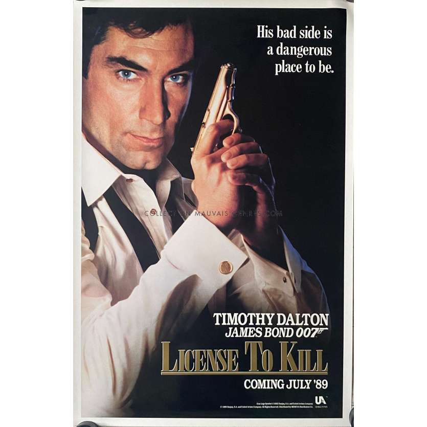 PERMIS DE TUER affiche de film Prev. - 69x102 cm. - 1989 - Timothy Dalton, James Bond