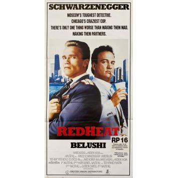 RED HEAT Movie Poster- 13x30 in. - 1988 - Walter Hill, Arnold Schwarzenegger