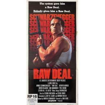 RAW DEAL Movie Poster- 13x30 in. - 1986 - John Irvin, Arnold Schwarzenegger