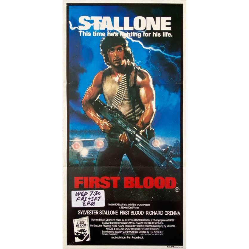 RAMBO Affiche de film- 33x78 cm. - 1982 - Sylvester Stallone, Ted Kotcheff