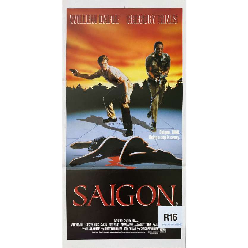 SAIGON Affiche de film- 33x78 cm. - 1988 - Willem Dafoe, Gregory Hines, Christopher Crowe
