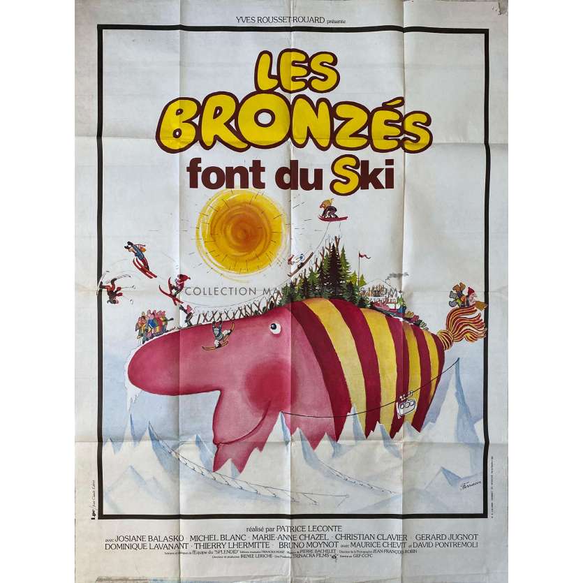 LES BRONZES FONT DU SKI affiche de film- 120x160 cm. - 1979 - Le Splendid, Patrice Leconte