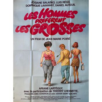 LES HOMMES PREFERENT LES GROSSES affiche de film- 120x160 cm. - 1981 - Josiane Balasko, Jean-Marie Poiré