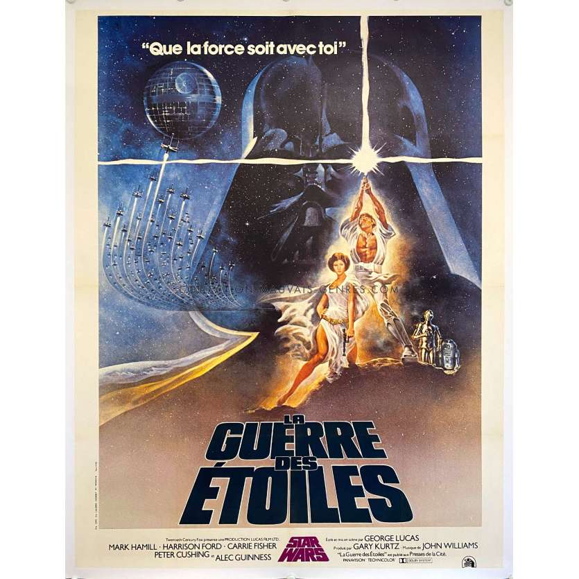 STAR WARS - A NEW HOPE Linen Movie Poster- 47x63 in. - 1977 - George Lucas, Harrison Ford