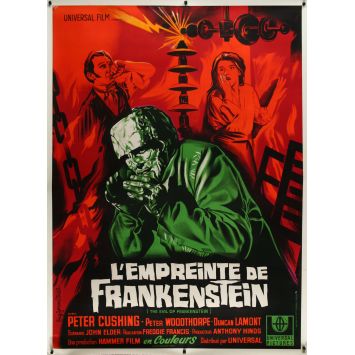 L'EMPREINTE DE FRANKENSTEIN Affiche de film entoilée- 120x160 cm. - 1964/R1966 - Peter Cushing, Freddie Francis