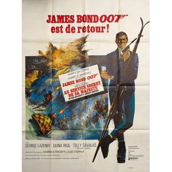 ON HER MAJESTY'S SECRET SERVICE Movie Poster- 47x63 in. - 1969 - Peter R. Hunt, George Lazenby, Diana Rigg