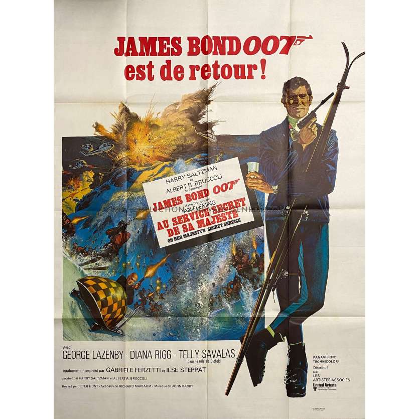 ON HER MAJESTY'S SECRET SERVICE Movie Poster- 47x63 in. - 1969 - Peter R. Hunt, George Lazenby, Diana Rigg