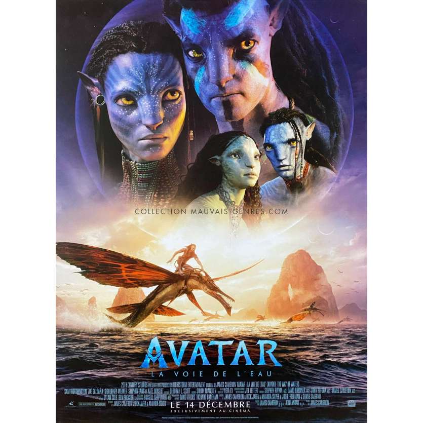 AVATAR 2 LA VOIE DE L'EAU Affiche de film- 40x54 cm. - 2022 - Kate Winslet, James Cameron