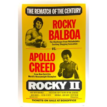 ROCKY II Linen Movie Poster Rematch, Box Office - 27x41 in. - 1979 - Sylvester Stallone, Carl Weathers