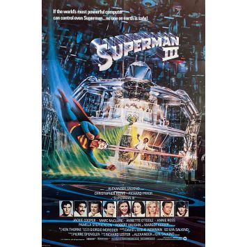 SUPERMAN 3 Affiche de film- 69x104 cm. - 1983 - Christopher Reeves, Richard Lester