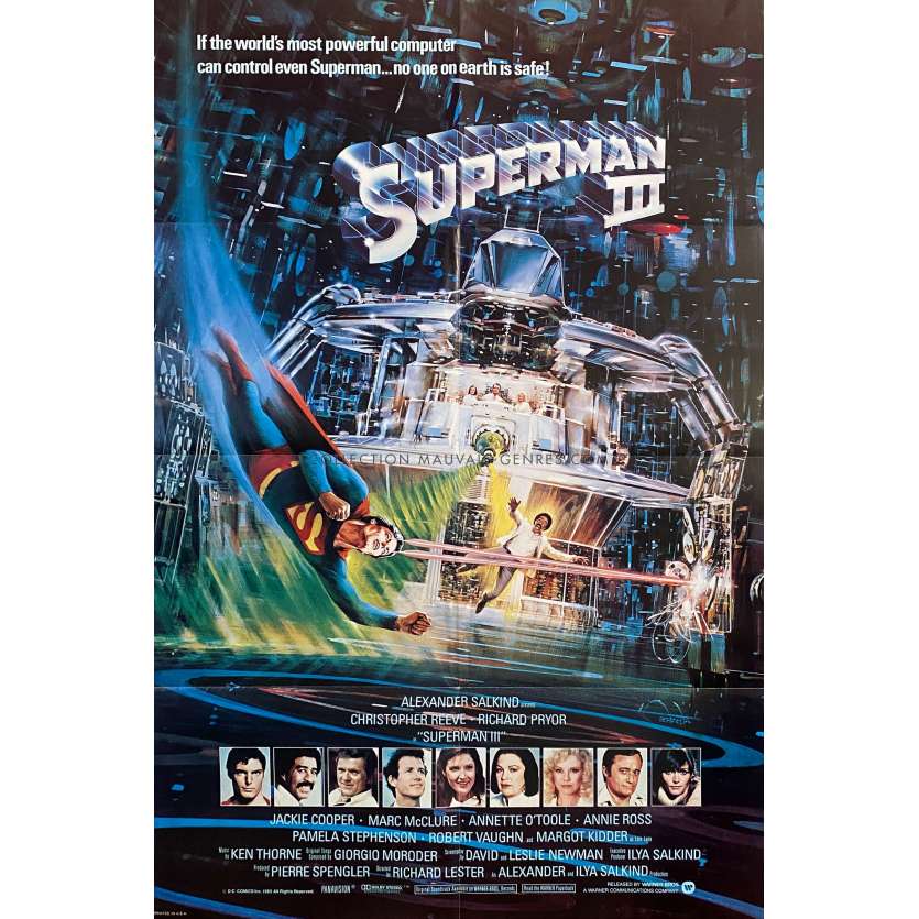 SUPERMAN 3 Movie Poster- 27x41 in. - 1983 - Richard Lester, Christopher Reeves
