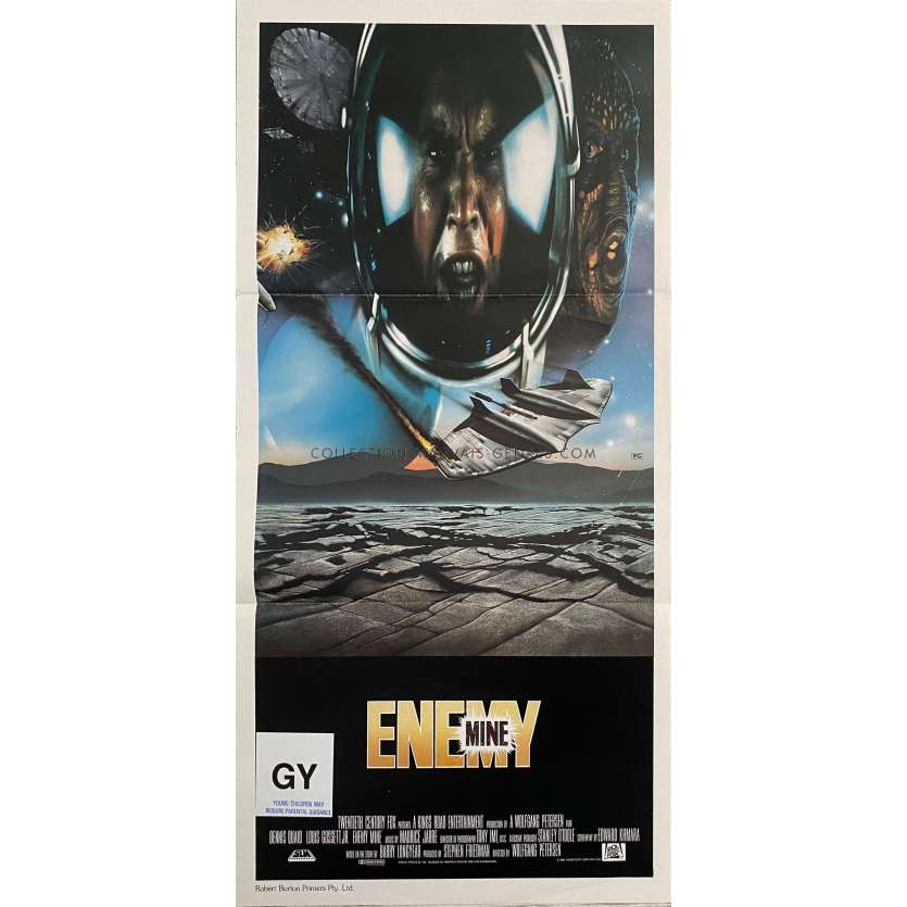 ENEMY MINE Affiche de film- 33x78 cm. - 1985 - Dennis Quaid, Wolfgang Petersen