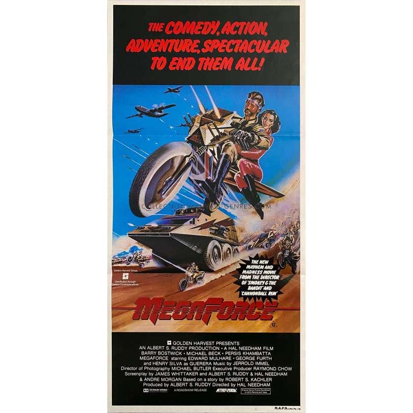MEGAFORCE Movie Poster- 13x30 in. - 1982 - Hal Needham, Barry Bostwick