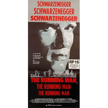 RUNNING MAN Affiche de film- 33x78 cm. - 1987 - Arnold Schwarzenegger, Paul Michael Glaser