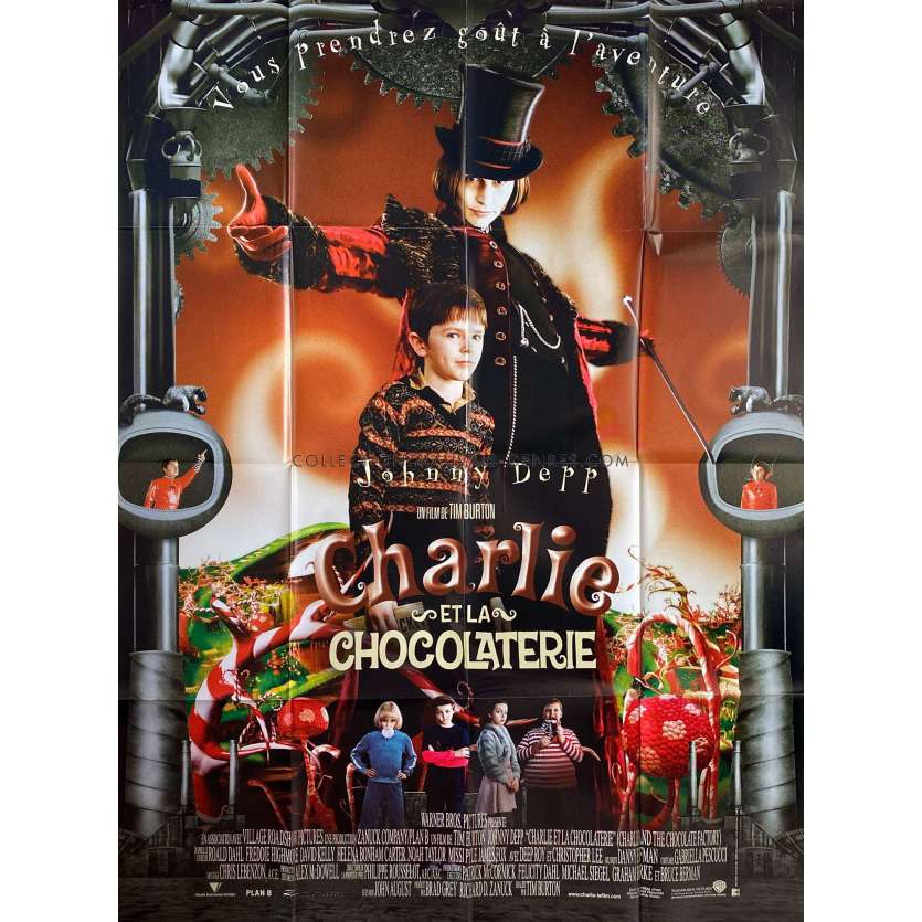 CHARLIE ET LA CHOCOLATERIE Affiche de film- 120x160 cm. - 2005 - Johnny Depp, Tim Burton