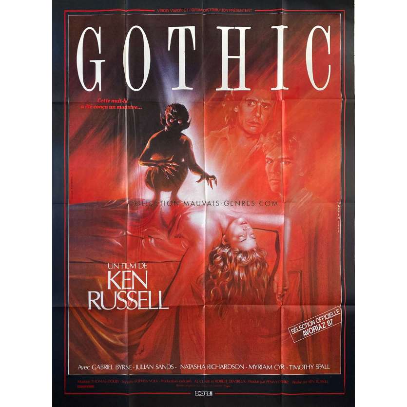 GOTHIC Affiche de film- 120x160 cm. - 1986 - Gabriel Byrne, Ken Russel