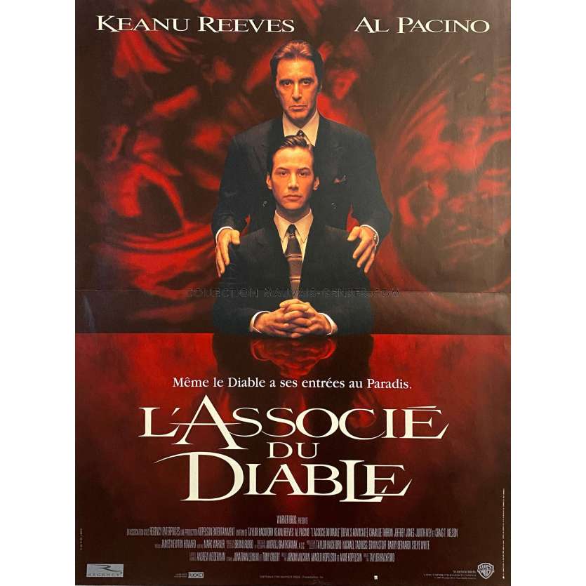 L'ASSOCIE DU DIABLE Affiche de film- 40x54 cm. - 1997 - Keanu Reeves, Al Pacino, Taylor Hackford