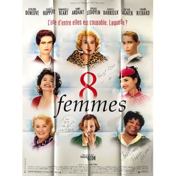 8 WOMEN Signed Poster x - 47x63 in. - 2002 - François Ozon, Fanny Ardant