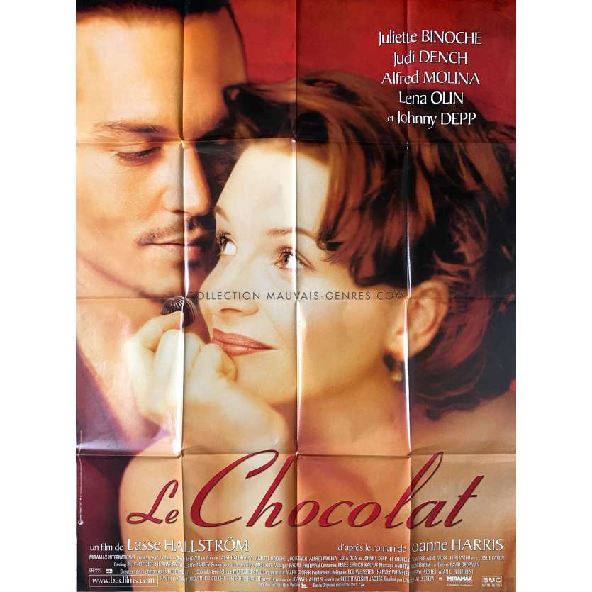 LE CHOCOLAT Affiche de film- 120x160 cm. - 2000 - Juliette Binoche, Johnny Depp, Lasse Hallström