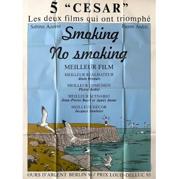 SMOKING NO SMOKING Affiche de film Vs Césars. - 120x160 cm. - 1993 - Sabine Azema, Alain Resnais