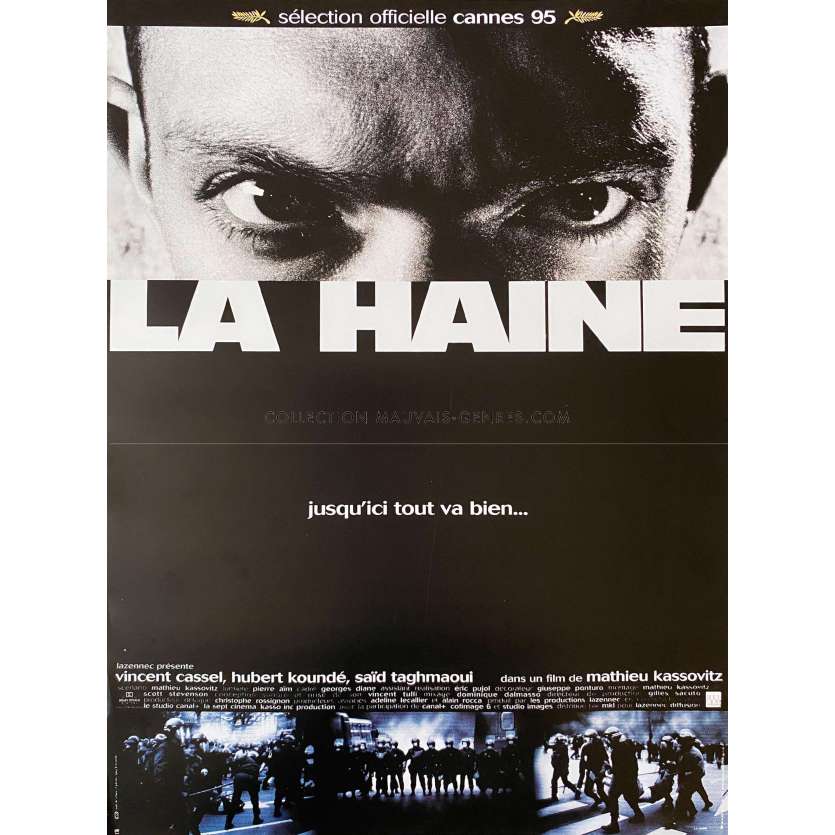 LA HAINE Affiche de film- 40x60 cm. - 1995/R2000 - Vincent Cassel, Mathieu Kassovitz
