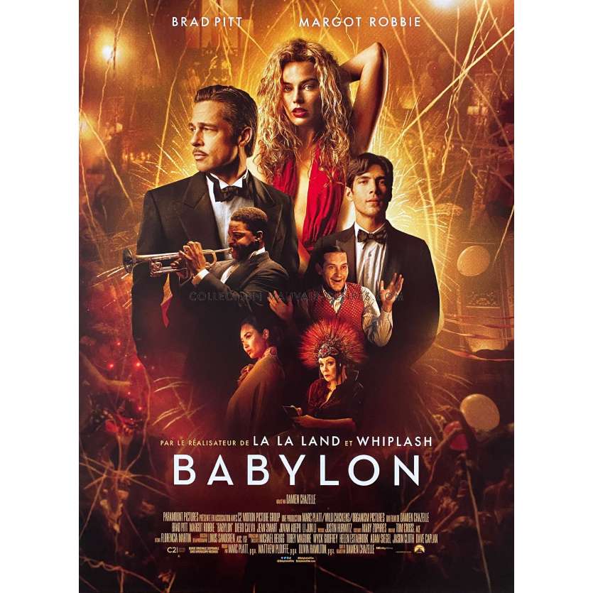 BABYLON Movie Poster- 15x21 in. - 2023 - Damien Chazelle, Brad Pitt