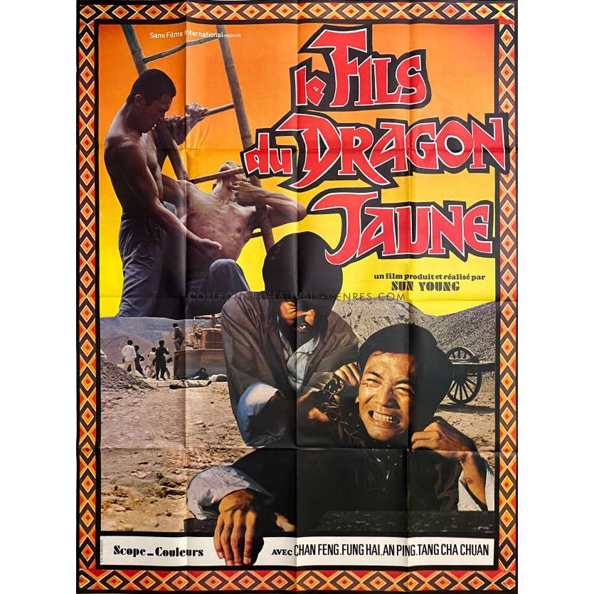 LE FILS DU DRAGON JAUNE Affiche de film- 120x160 cm. - 1974 - Karate, Kung Fu, Hong Kong 