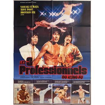 LES 3 PROFESSIONNELS DU KUNG FU Affiche de film- 120x160 cm. - 1979 - Karate, Kung Fu, Hong Kong 