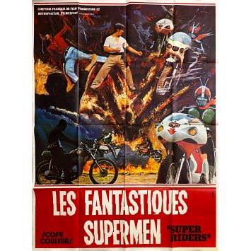 LES FANTASTIQUES SUPERMEN Affiche de film- 120x160 cm. - 1976 - Karate, Kung Fu, Hong Kong 