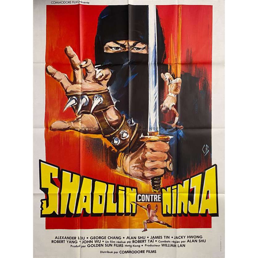 SHAOLIN CONTRE NINJA Affiche de film- 120x160 cm. - 1981 - Karate, Kung Fu, Hong Kong 