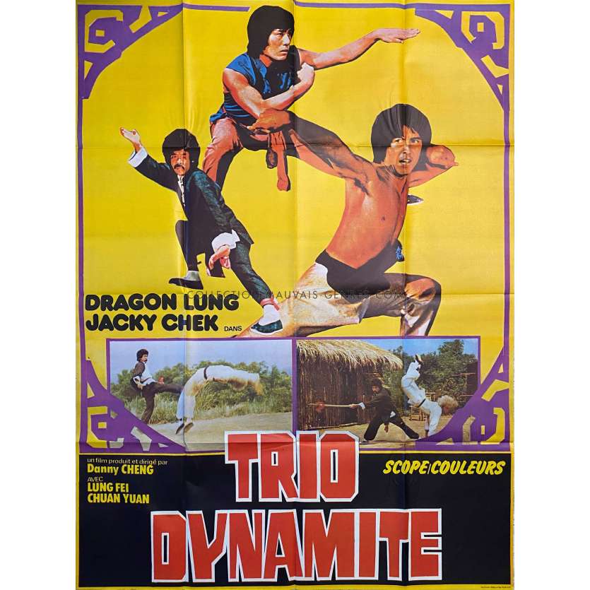 TRIO DYNAMITE Affiche de film- 120x160 cm. - 1981 - Karate, Kung Fu, Hong Kong 