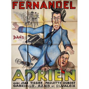ADRIEN Movie Poster Litho - 47x63 in. - 1943 - Fernandel, Paulette Dubost