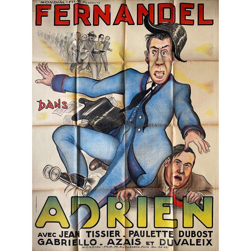 ADRIEN Affiche de film Litho - 120x160 cm. - 1943 - Paulette Dubost, Fernandel