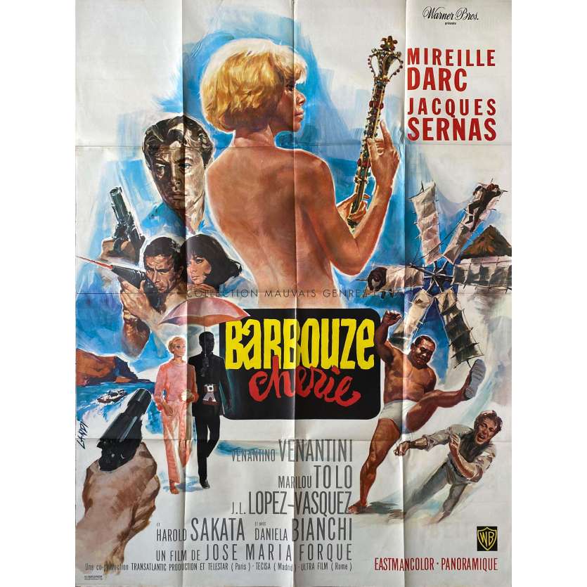 BARBOUZE CHERIE Affiche de film Litho - 120x160 cm. - 1966 - Mireille Darc, José María Forqué