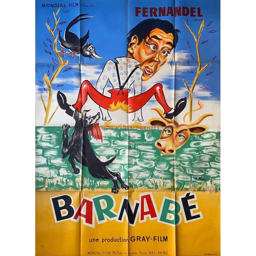 BARNABE Affiche de film Litho - 120x160 cm. - 1938/R1950 - Fernandel, Alexander Esway