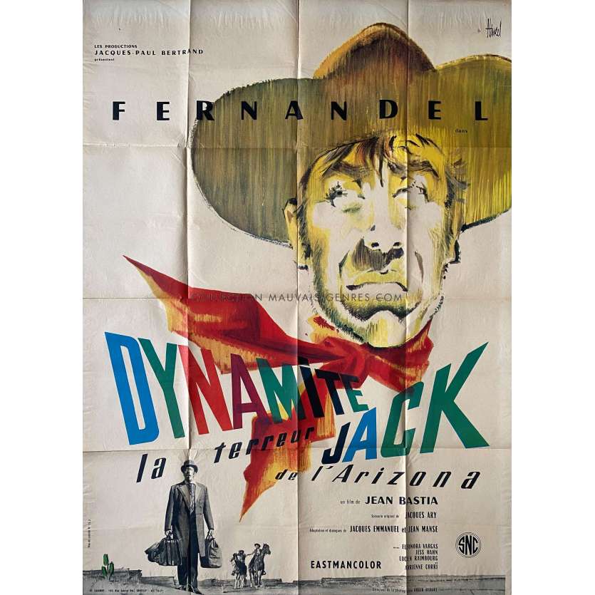 DYNAMITE JACK Movie Poster- 47x63 in. - 1961 - Jean Bastia, Fernandel