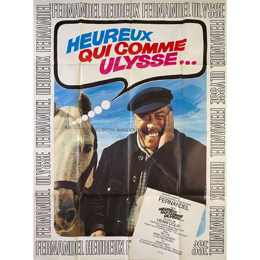 HEUREUX QUI COMME ULYSSE Movie Poster- 47x63 in. - 1970 - Henri Colpi, Fernandel