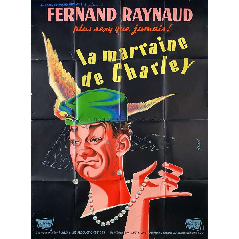LA MARRAINE DE CHARLEY Affiche de film Litho - 120x160 cm. - 1959 - Fernand Raynaud, Pierre Chevalier