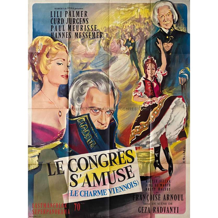 DER KONGRESS AMUSIERT SICH Movie Poster- 47x63 in. - 1966 - Géza von Radványi, Lilli Palmer