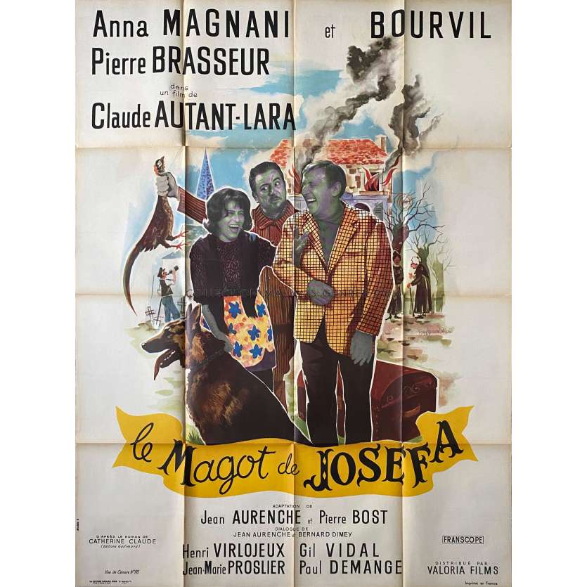 LE MAGOT DE JOSEPHA Affiche de film- 120x160 cm. - 1963 - Anna Magnani, Bourvil, Claude Autant-Lara