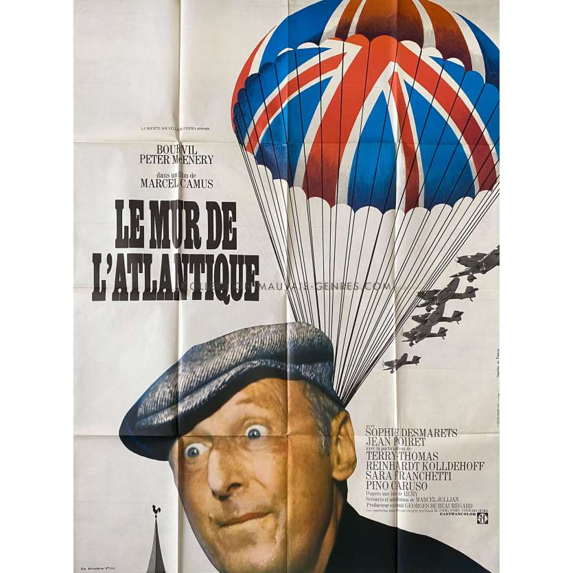 ATLANTIC WALL Movie Poster- 47x63 in. - 1970 - Marcel Camus, Bourvil