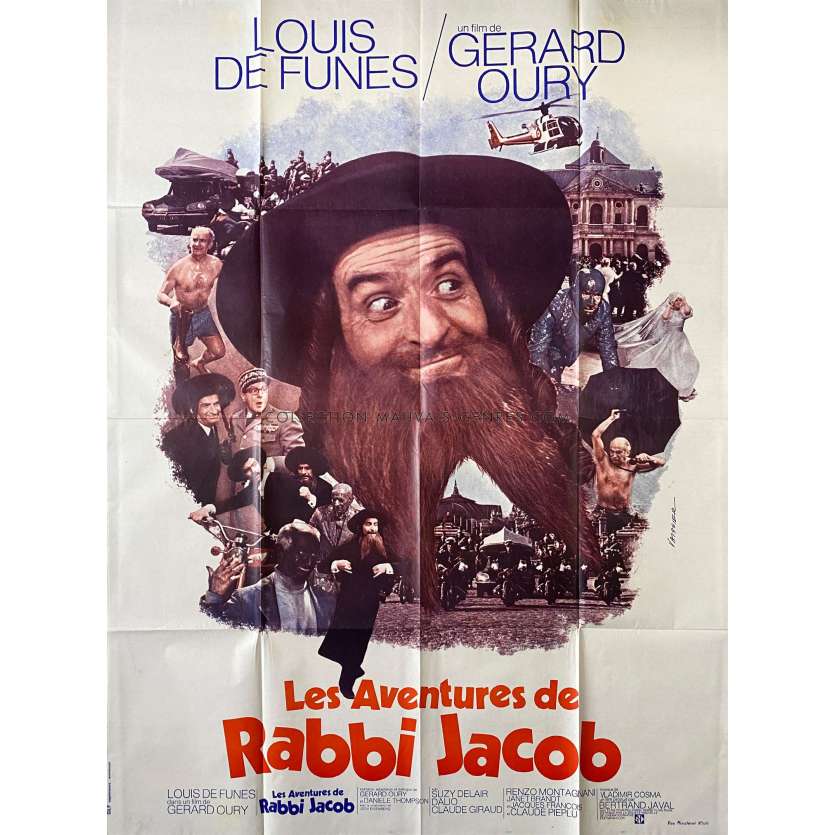 LES AVENTURES DE RABBI JACOB Affiche de film- 120x160 cm. - 1973/R1970 - Louis de Funès, Gérard Oury