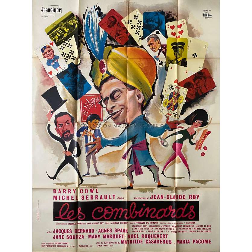 LES COMBINARDS Affiche de film- 120x160 cm. - 1966 - Michel Serrault, Jean-Claude Roy