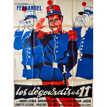 LES DEGOURDIS DE LA 11EME Movie Poster Litho - 47x63 in. - 1937 - Christian-Jaque, Fernandel