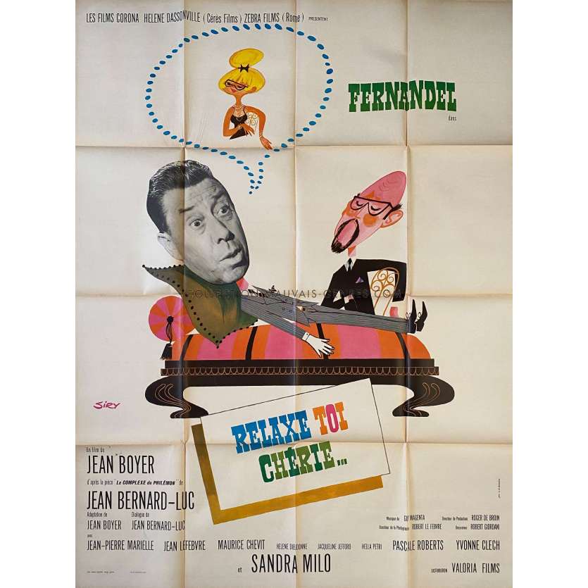 RELAXE TOI CHERIE Movie Poster Litho - 47x63 in. - 1964 - Jean Boyer, Fernandel
